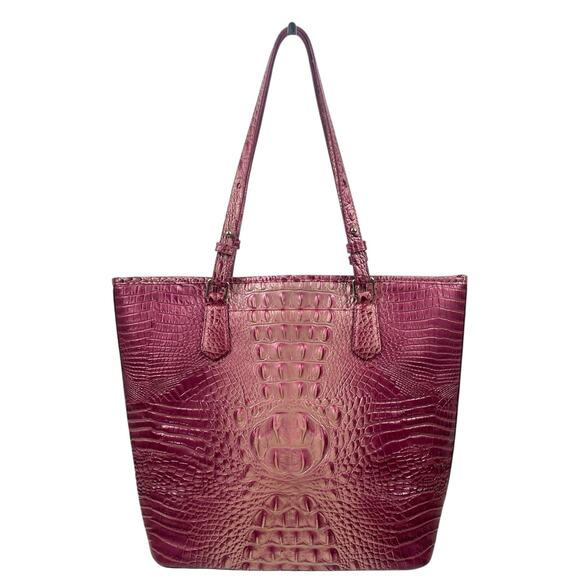 Brahmin Asher Tote Bag Shoulder Bag Magenta Ombre Melbourne Leather Pink - Picture 3 of 12